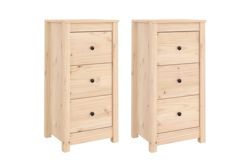 beBasic skænke 2 stk. 40x35x80 cm massivt fyrretræ - Brun - Opbevaring - Opbevaringsmøbler - Skænke & sideboards