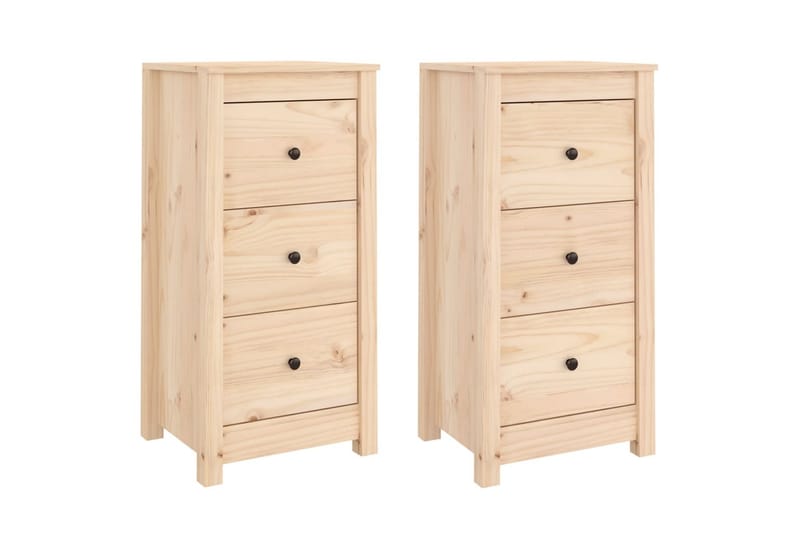 beBasic skænke 2 stk. 40x35x80 cm massivt fyrretræ - Brun - Skænke & sideboards