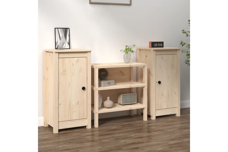 beBasic skænke 2 stk. 40x35x80 cm massivt fyrretræ - Brun - Skænke & sideboards