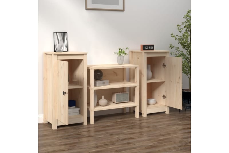 beBasic skænke 2 stk. 40x35x80 cm massivt fyrretræ - Brun - Opbevaring - Opbevaringsmøbler - Skænke & sideboards