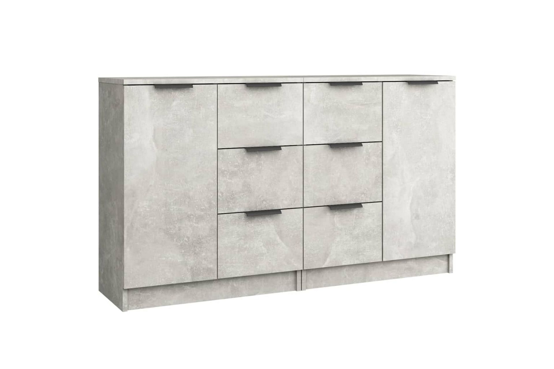 beBasic skænke 2 stk. 60x30x70 cm konstrueret træ betongrå - GrÃ¥ - Opbevaring - Opbevaringsmøbler - Skænke & sideboards