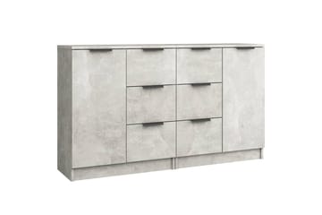 beBasic skænke 2 stk. 60x30x70 cm konstrueret træ betongrå - GrÃ¥ - Opbevaring - Opbevaringsmøbler - Skænke & sideboards