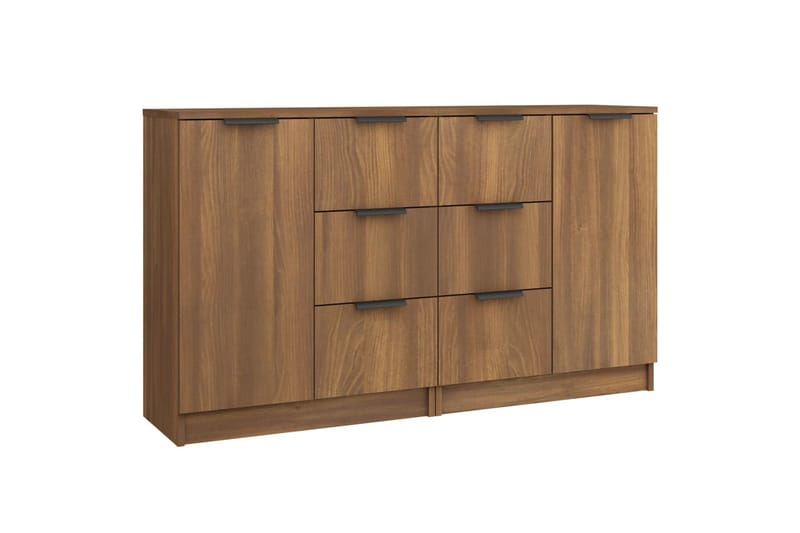 beBasic skænke 2 stk. 60x30x70 cm konstrueret træ brun egetræsfarve - Brun - Skænke & sideboards