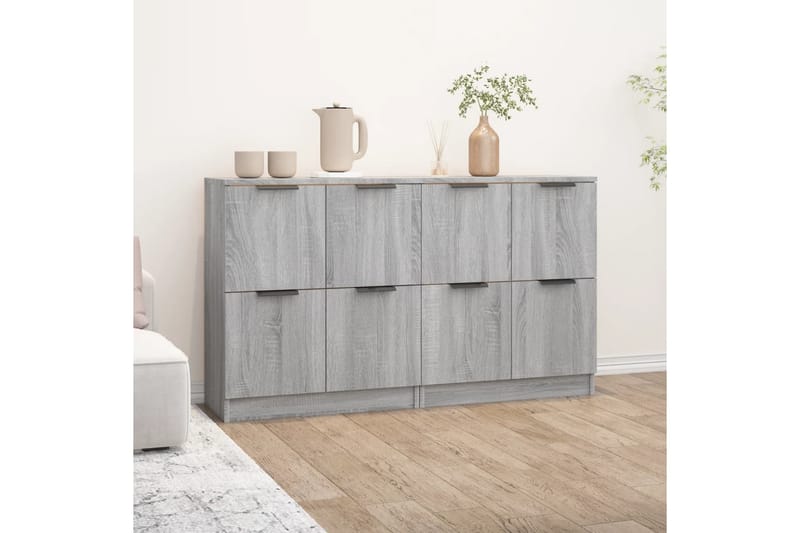 beBasic skænke 2 stk. 60x30x70 cm konstrueret træ grå sonoma-eg - GrÃ¥ - Skænke & sideboards