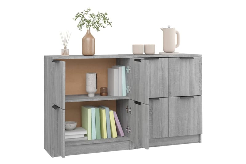 beBasic skænke 2 stk. 60x30x70 cm konstrueret træ grå sonoma-eg - GrÃ¥ - Skænke & sideboards