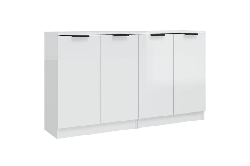 beBasic skænke 2 stk. 60x30x70 cm konstrueret træ hvid højglans - Hvid - Skænke & sideboards