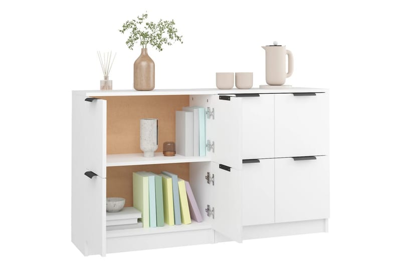 beBasic skænke 2 stk. 60x30x70 cm konstrueret træ hvid - Hvid - Skænke & sideboards