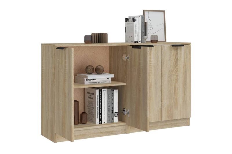 beBasic skænke 2 stk. 60x30x70 cm konstrueret træ sonoma-eg - Brun - Skænke & sideboards