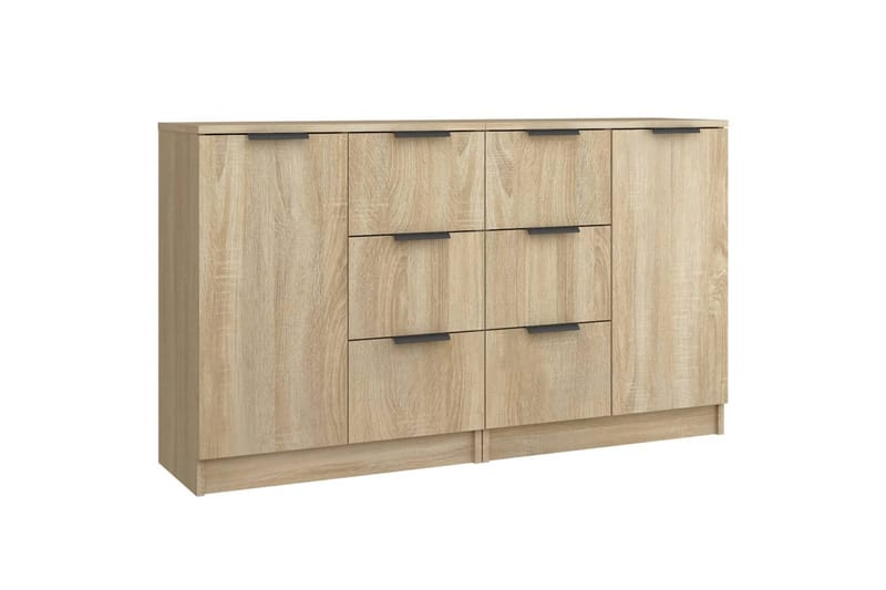 beBasic skænke 2 stk. 60x30x70 cm konstrueret træ sonoma-eg - Brun - Skænke & sideboards