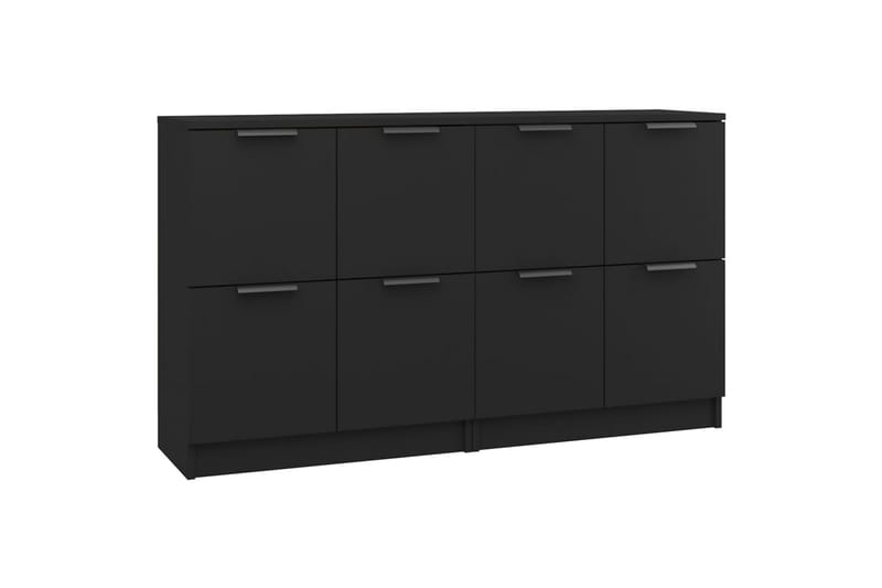 beBasic skænke 2 stk. 60x30x70 cm konstrueret træ sort - Sort - Skænke & sideboards