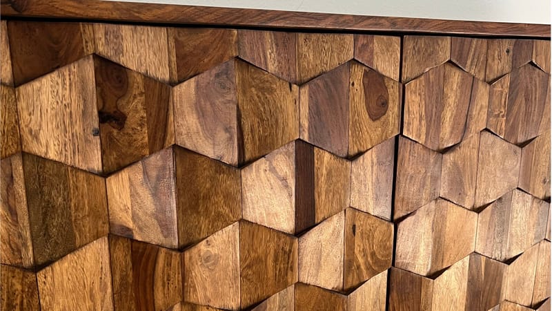 Belino skænk 175 cm industriel stil - varm brun og sort - Opbevaring - Opbevaringsmøbler - Skænke & sideboards