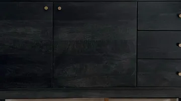 Beluna Skænk 160 cm - dyb sort med guldfarvede detaljer - Opbevaring - Opbevaringsmøbler - Skænke & sideboards