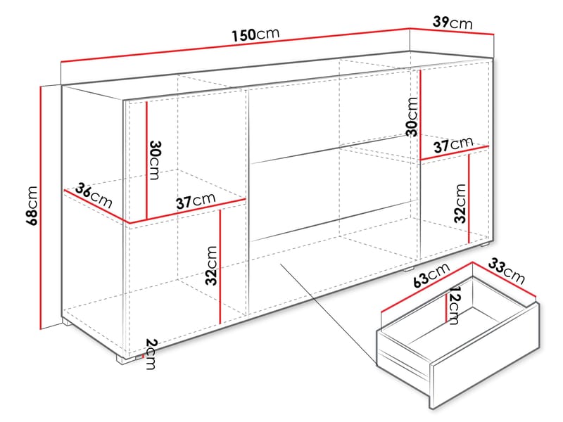 Bergfelde Skænk - Opbevaring - Opbevaringsmøbler - Kommode
