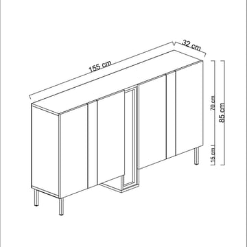 Berriaren Konsolbord 155 cm - Antracit - Opbevaring - Opbevaringsmøbler - Skænke & sideboards