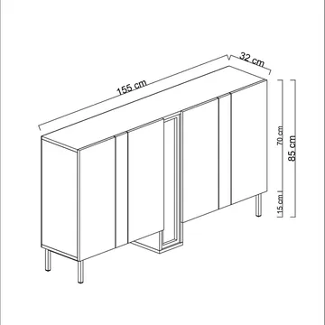 Berriaren Konsolbord 155 cm - Hvid - Opbevaring - Opbevaringsmøbler - Skænke & sideboards