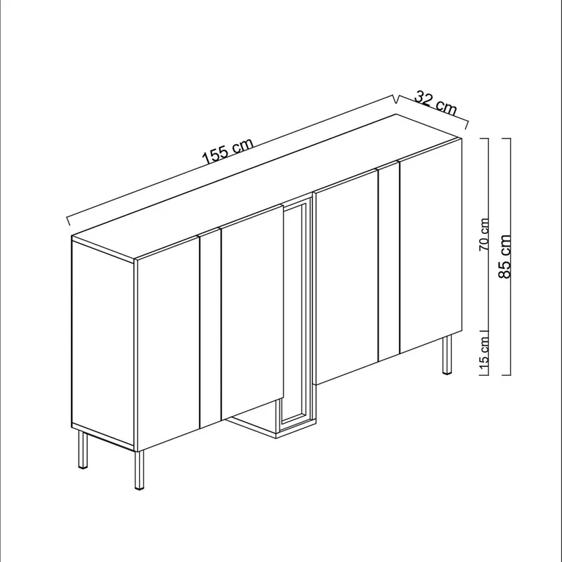 Berriaren Konsolbord 155 cm - Travertin - Opbevaring - Opbevaringsmøbler - Skænke & sideboards