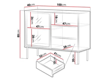 Claven skænk 100 cm - brun - Opbevaring - Opbevaringsmøbler - Skænke & sideboards