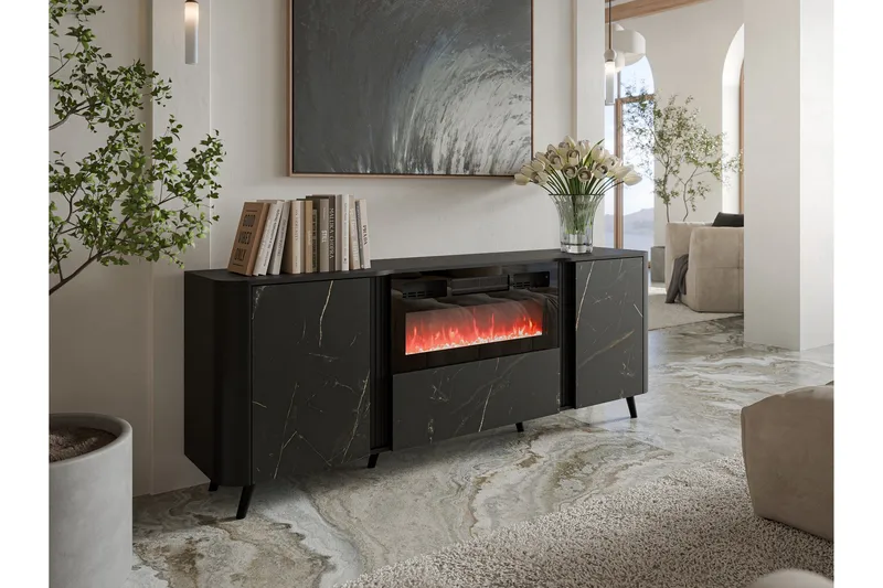 Clement Kommode 200 cm - Sort - Opbevaring - Opbevaringsmøbler - Kommode