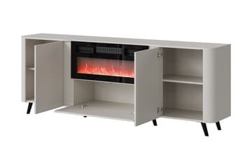 Clement Kommode 200 cm - Sort - Boligtilbehør - Pejse - Pejs uden skorsten - Elpejse