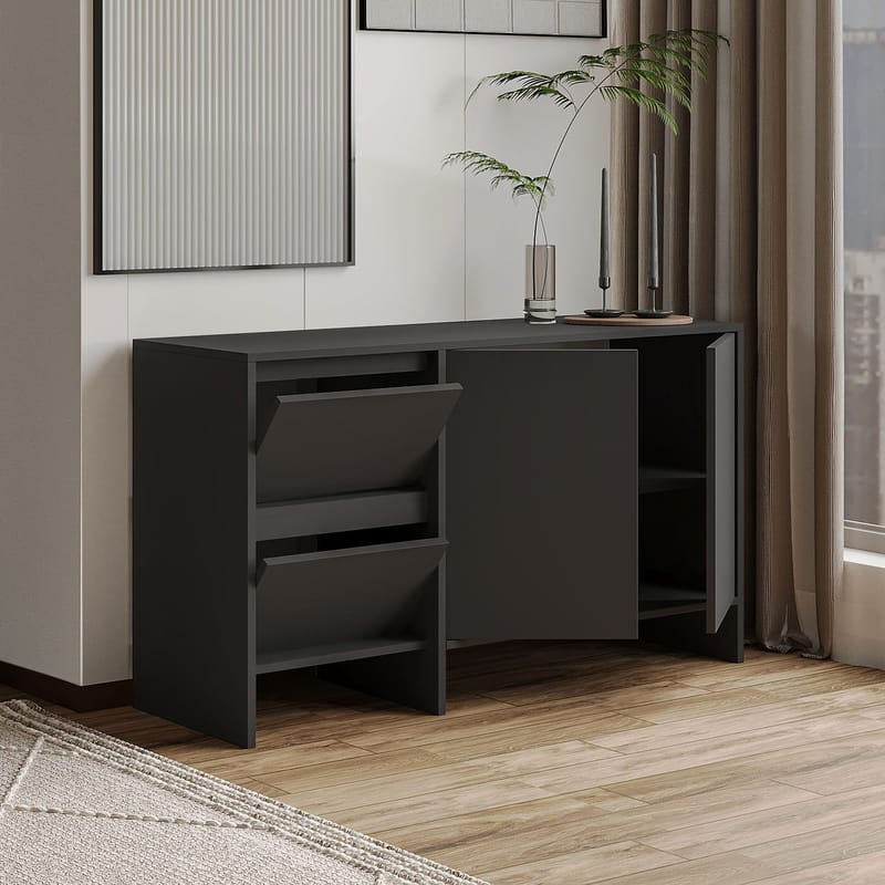 Crala Konsol 130x81,8x44 cm - Antracit - Opbevaring - Opbevaringsmøbler - Skænke & sideboards