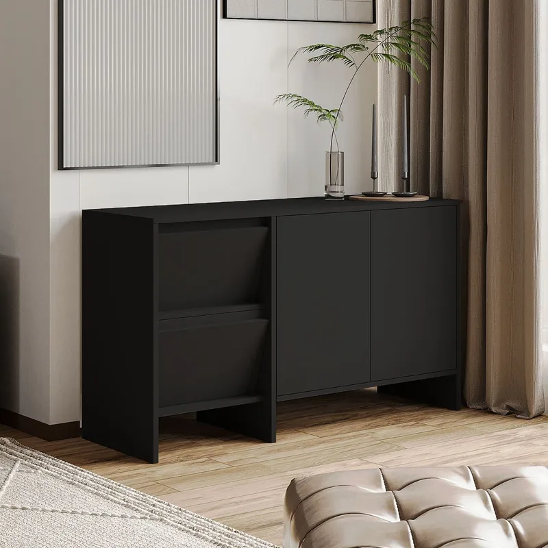 Crala Konsol 130x81,8x44 cm - Sort - Opbevaring - Opbevaringsmøbler - Skænke & sideboards