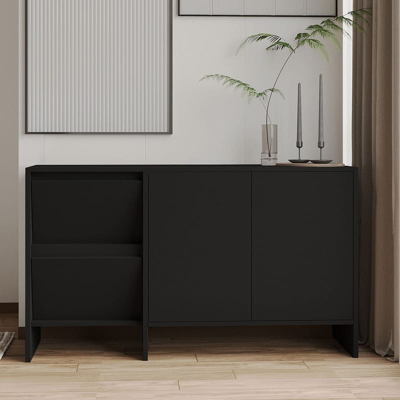 Crala Konsol 130x81,8x44 cm - Sort - Opbevaring - Opbevaringsmøbler - Skænke & sideboards