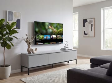 Dorvik TV-bænk 150 cm med 3 skuffer - lysegrå og sort - Møbler - TV borde & mediemøbler - TV-borde