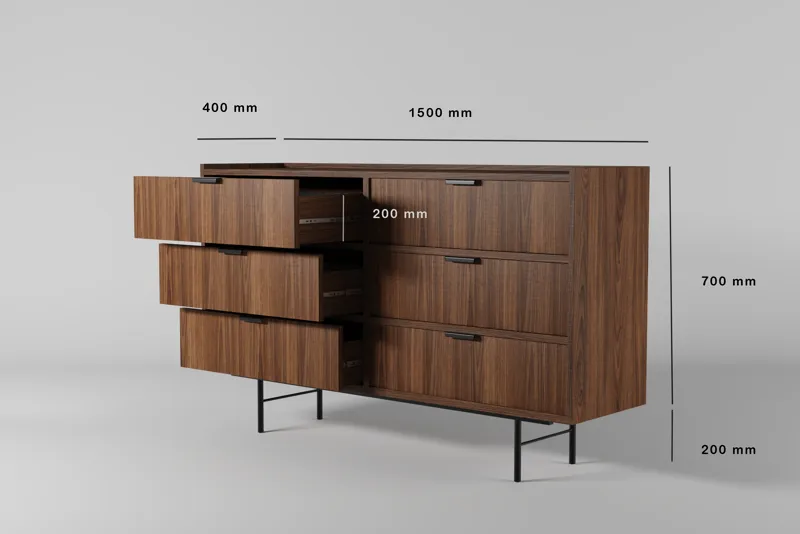 Dravo Kommode 150 cm - Warmia valnød - Opbevaring - Opbevaringsmøbler - Kommode