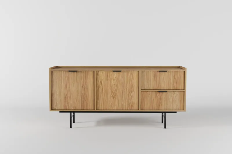 Dravo Skænk 68x150 cm - Naturlig hickory - Opbevaring - Opbevaringsmøbler - Skænke & sideboards