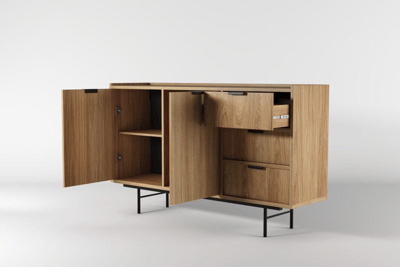 Dravo Skænk 90x150 cm - Naturlig hickory - Opbevaring - Opbevaringsmøbler - Skænke & sideboards