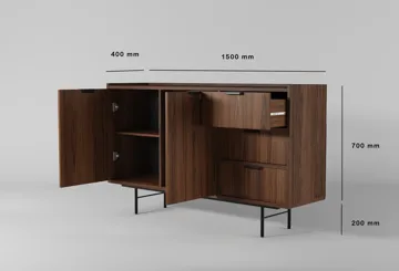 Dravo Skænk 90x150 cm - Warmia valnød - Opbevaring - Opbevaringsmøbler - Skænke & sideboards