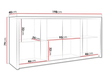 Driva skænk 198 cm - Beige - Opbevaring - Opbevaringsmøbler - Skænke & sideboards