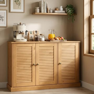 Edith skænk 125x80 cm - Bejdset/vokset naturligt fyrretræ - Opbevaring - Opbevaringsmøbler - Skænke & sideboards