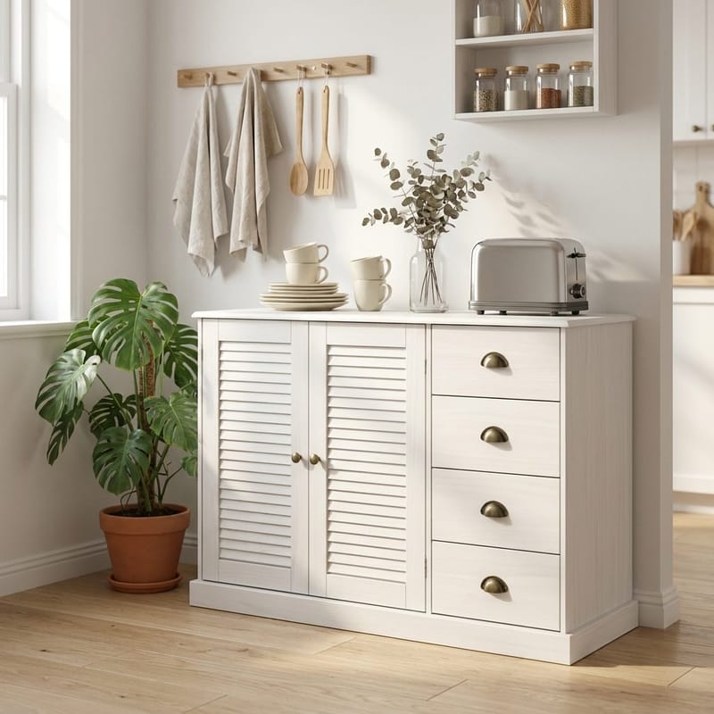 Edith skænk 125x80 cm - Hvid - Opbevaring - Opbevaringsmøbler - Skænke & sideboards