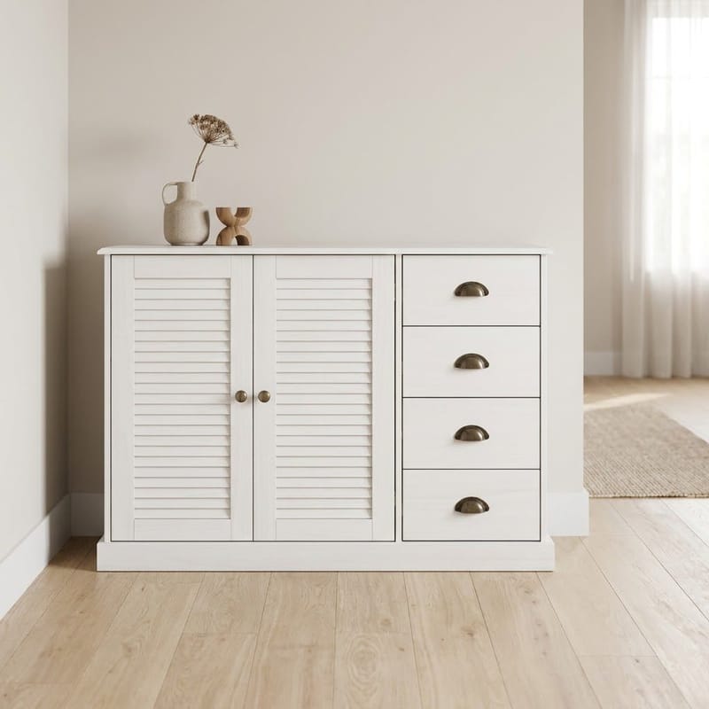 Edith Skænk 125x80 cm i Træ - Hvid - Opbevaring - Opbevaringsmøbler - Skænke & sideboards
