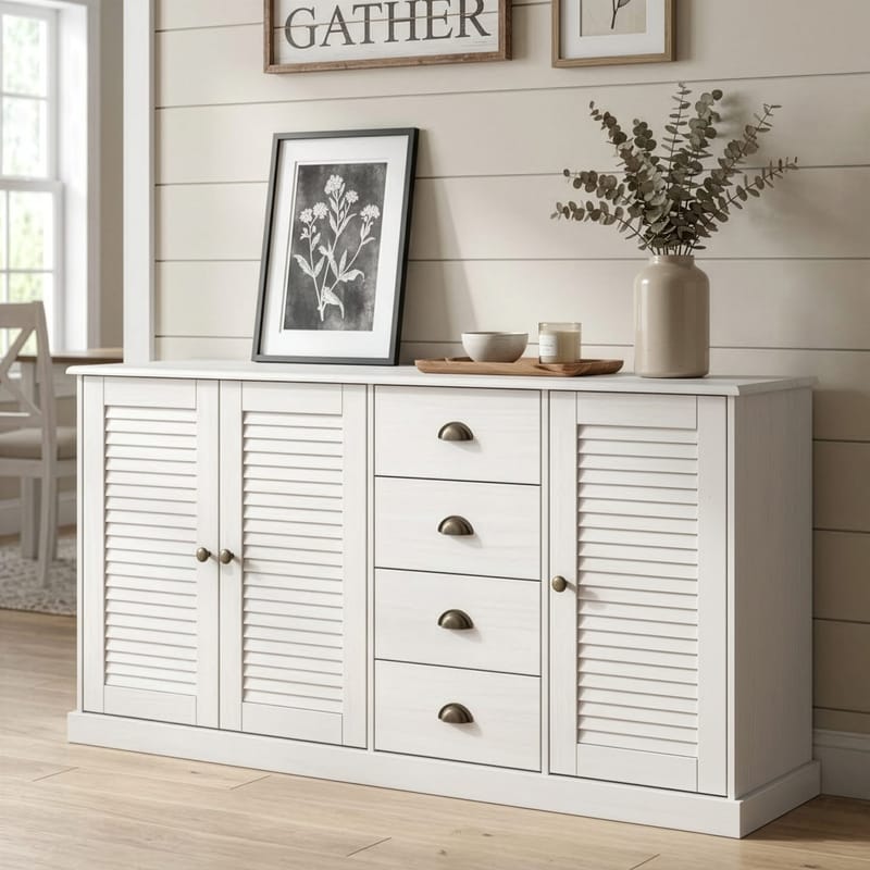 Edith skænk 166x80 cm - Hvid - Opbevaring - Opbevaringsmøbler - Skænke & sideboards