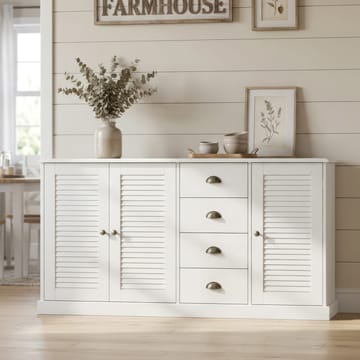 Edith skænk 166x80 cm - Hvid - Opbevaring - Opbevaringsmøbler - Skænke & sideboards