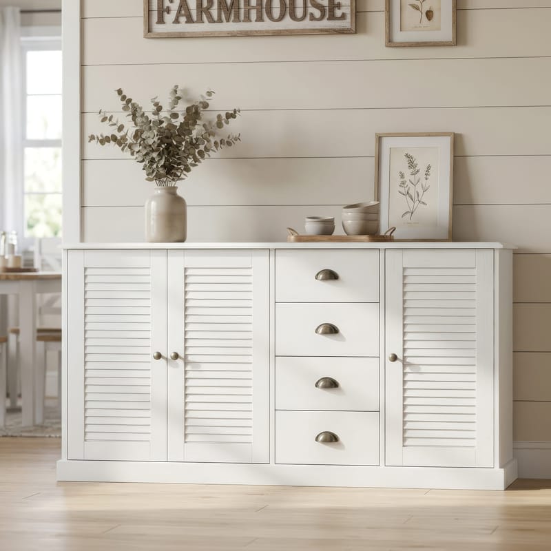 Edith skænk 166x80 cm - Hvid - Opbevaring - Opbevaringsmøbler - Skænke & sideboards