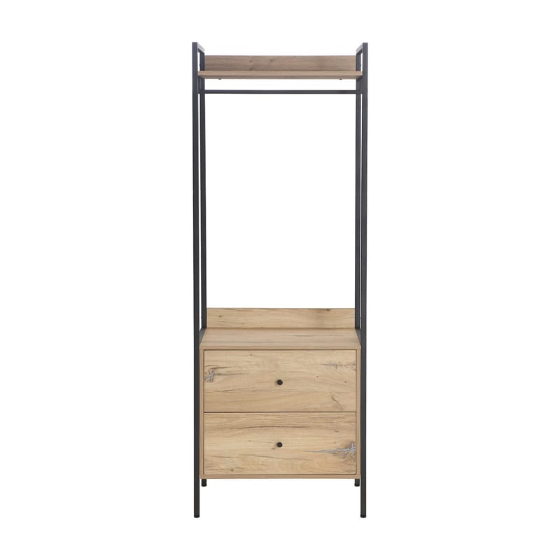 Entréreol HOME4YOU Hannes 64x40x180 cm rustik melamin med skuffer - brun - Opbevaring - Hylder & Reoler - Hattehylde