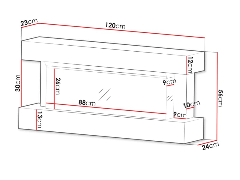 Erylin Elektrisk Pejs 120 cm - Opbevaring - Opbevaringsmøbler - Kommode