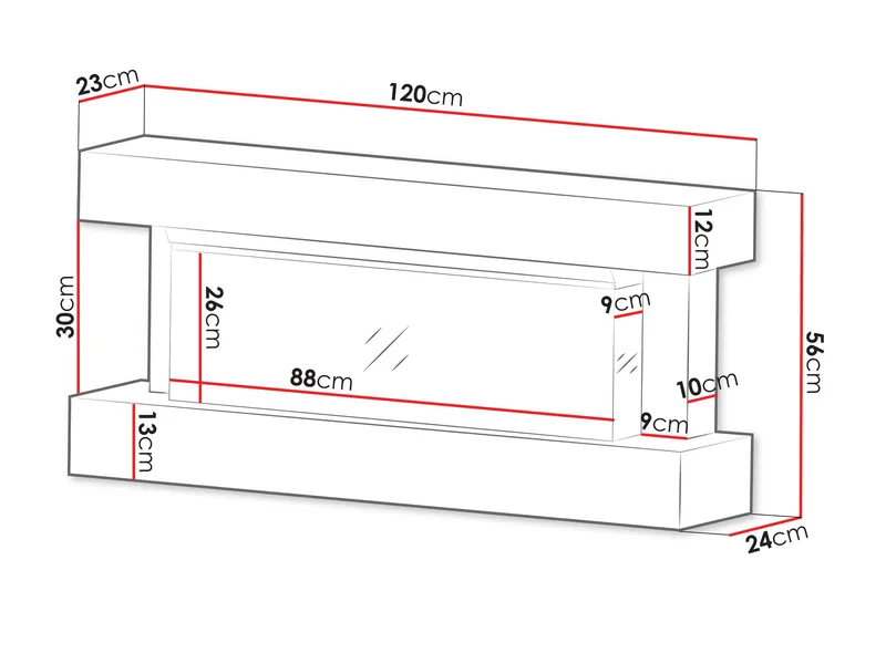 Erylin Elektrisk Pejs 120 cm - Opbevaring - Opbevaringsmøbler - Kommode