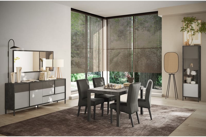 Everest Skænk 206x40 cm - Grå/Mørkegrå - Opbevaring - Opbevaringsmøbler - Skænke & sideboards