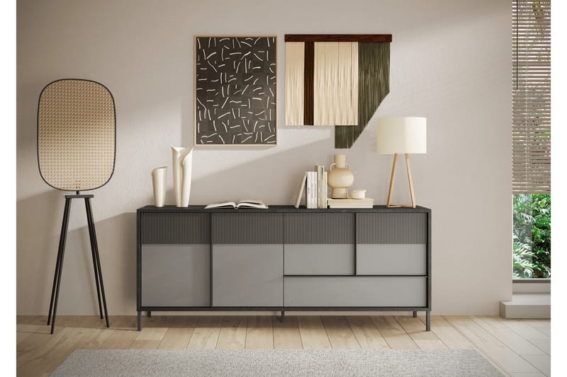 Everest Skænk 206x40 cm - Grå/Mørkegrå - Opbevaring - Opbevaringsmøbler - Skænke & sideboards