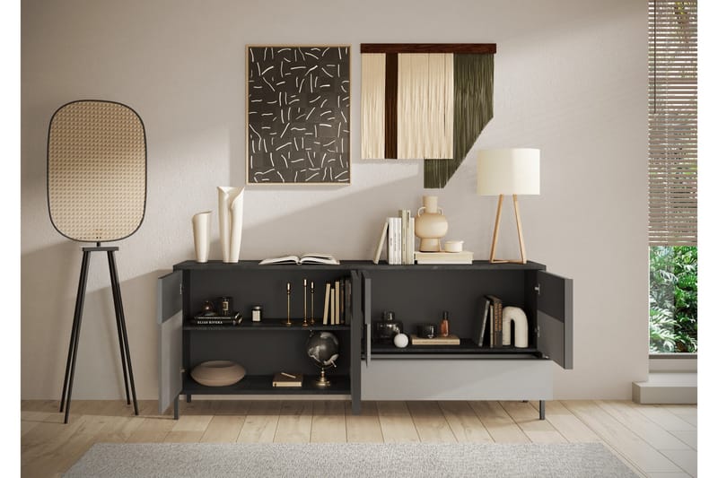Everest Skænk 206x40 cm - Grå/Mørkegrå - Opbevaring - Opbevaringsmøbler - Skænke & sideboards