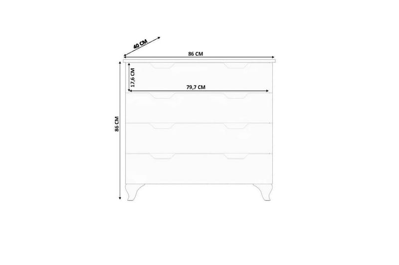 Feylor Hjørnekommode 86 cm - Mat Hvid - Opbevaring - Opbevaringsmøbler - Kommode - Entrékommode