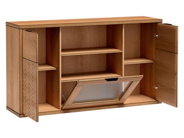 Fonti Rektangulær Skænk 158 cm i Træ med Glaslåge - Brun - Opbevaring - Opbevaringsmøbler - Skænke & sideboards