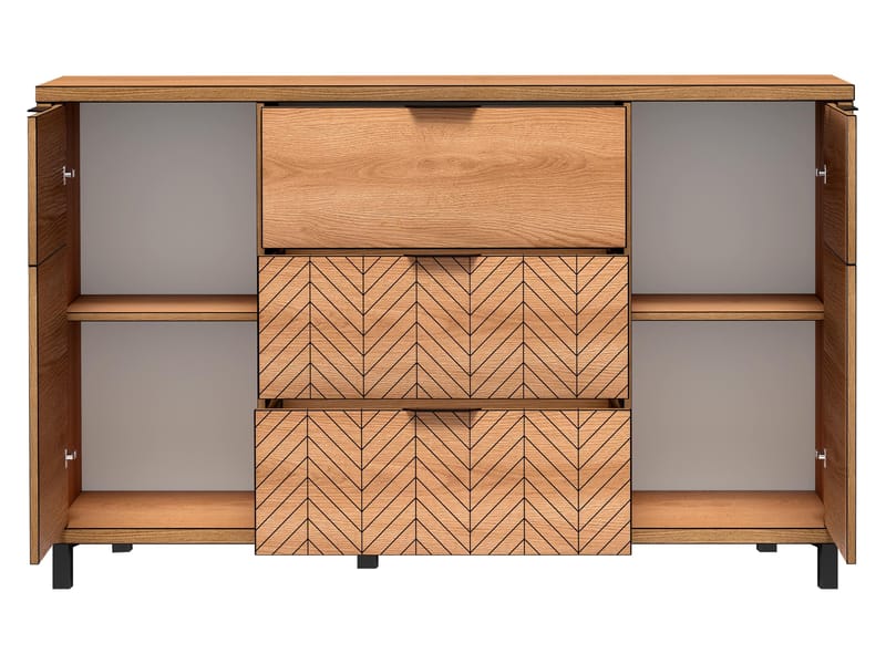 Fonti Rektangulær Skænk 158 cm i Træ - Sort|Brun - Opbevaring - Opbevaringsmøbler - Skænke & sideboards
