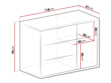 Fonti Skænk 118 cm - Brun|sort - Opbevaring - Opbevaringsmøbler - Kommode