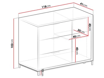 Fonti Skænk 118 cm - Brun|sort - Opbevaring - Opbevaringsmøbler - Kommode