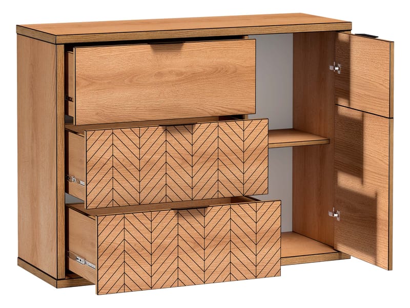 Fonti Skænk 118 cm - Brun|sort - Opbevaring - Opbevaringsmøbler - Kommode